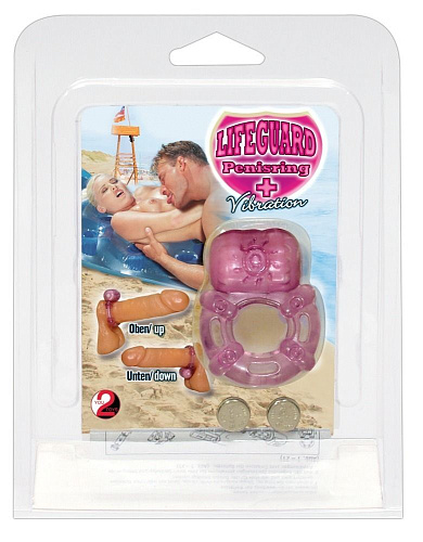 Фиолетовое виброкольцо Orion Lifeguard Penisring 0564907