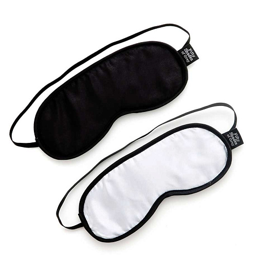 Чёрный с серым набор из двух масок на глаза Fifty Shades of Grey Soft Blindfold Twin Pack FS-40177