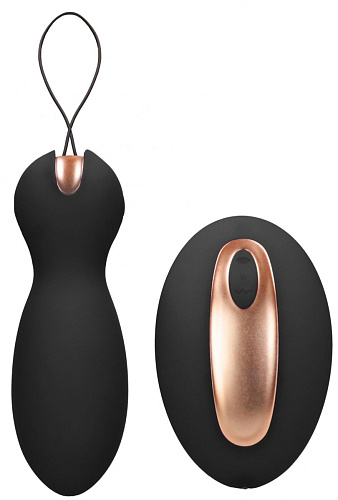 Чёрные вагинальные шарики с пультом ДУ Shots Media BV Purity ELE017BLK