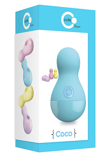 Нежно-голубой вибростимулятор Toy Joy COCO BODY 3006010168 (9 см)