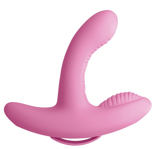 Розовый вибромассажёр с пультом Pipedream Rock N Grind PD7075-00 (17,2 см)