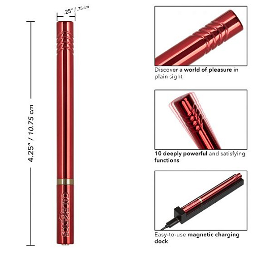 Красный ультратонкий вибромассажёр California Exotic Novelties Hidden Pleasures SE-0037-10-3