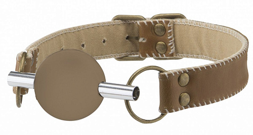 Коричневый силиконовый кляп-шар на кожаных ремешках Shots Media BV OU165BRN-M