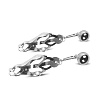 Серебристые зажимы на соски EDC Wholesale Easytoys TJapanese Clover Clamps With Weights ET629SIL