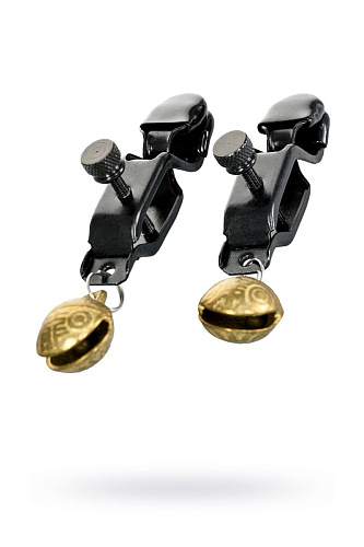 Чёрно-золотистые зажимы для сосков ToyFa Theatre 705001