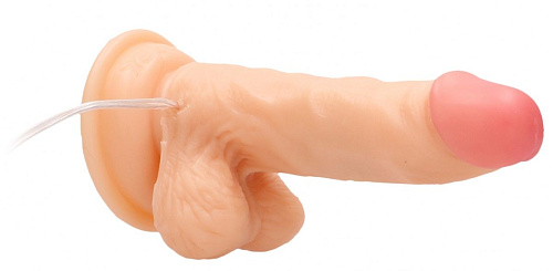 Телесный вибратор-реалистик Shots Media BV Vibrating Realistic Cock 6 With Scrotum REA001SKN (15 см)