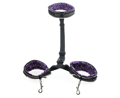 Набор для бондажа FFS: наручники, наножники, шлёпалка, ошейник с поводком Pipedream PD2106-12