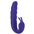 Фиолетовый вибратор Howells Ribbed Dual Stimulator with Rolling Ball 183316Purp (17 см)
