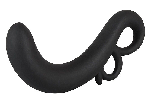 Чёрный массажёр простаты с загнутым кончиком Orion 0511374 (14 см)