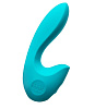 Бирюзовый вибратор с клиторальным стимулятором Sense Max SVT (16 см)