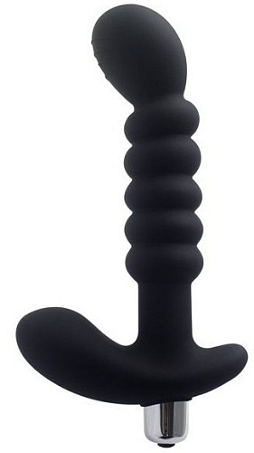Чёрный рельефный анальный вибростимулятор простаты Howells 188012black (17,5 см)