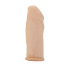 Длинная насадка-удлинитель из латекса телесного цвета California Exotic Novelties SE-1607-01-2