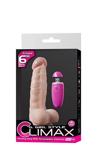 Телесный перезаряжаемый вибратор NMC G-GIRL 6INCH PVC RECHARGEABLE VIBRATOR 111727 (15,2 см)