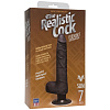 Коричневый вибромассажёр Doc Johnson The Realistic Cock ULTRASKYN Vibrating 7” Slim 1160-24-BX (22,1 см)