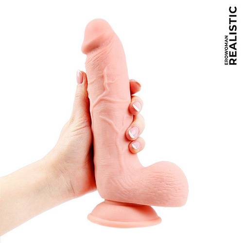 Фаллоимитатор-реалистик телесного цвета с мошонкой Bior toys Erowoman ER-30061