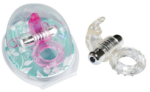 Прозрачное эрекционное виброкольцо с зайчиком Howells 7 Speed Rabbit Cock Ring 32007-clear