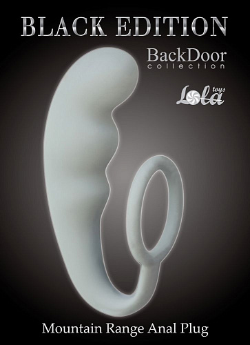 Серое эрекционное кольцо с анальным стимулятором Lola toys Mountain Range Anal Plug 4218-02Lola