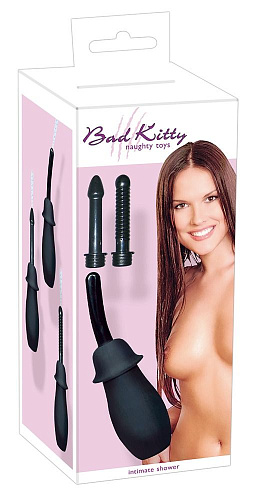 Чёрный анальный душ с тремя насадками Orion Intimate Shower 05288620000