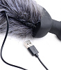 Чёрная анальная вибропробка с серым лисьим хвостом XR Brands Grey Fox Tail Vibrating Anal Plug AG187