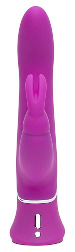 Лиловый вибратор Happy Rabbit Curve Thrusting Rechargeable Rabbit Vibrator 79369 (24,1 см)