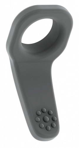 Серое эрекционное кольцо с язычком Shots Media BV SONO №7  SON007GRY