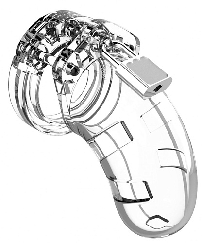 Прозрачным мужской пояс верности Shots Media BV Cock Cage Model 13 Chastity 2.5 MCG013TRA