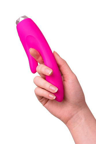 Розовый вибратор с клиторальным стимулятором ToyFa L EROINA 561002 (18 см)