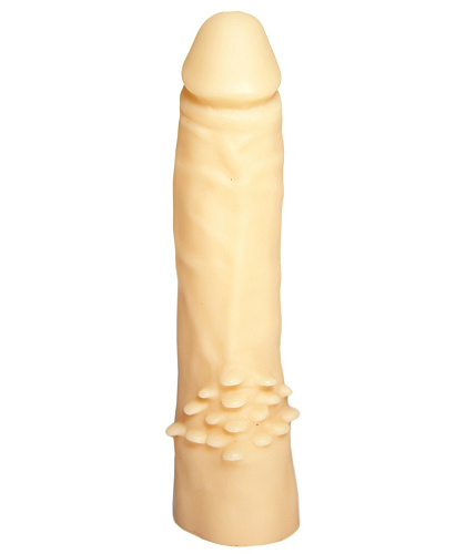 Реалистичный пустотелый фаллоимитатор телесного цвета с шипами у основания Сумерки богов 100-10 BU SB (17 см)