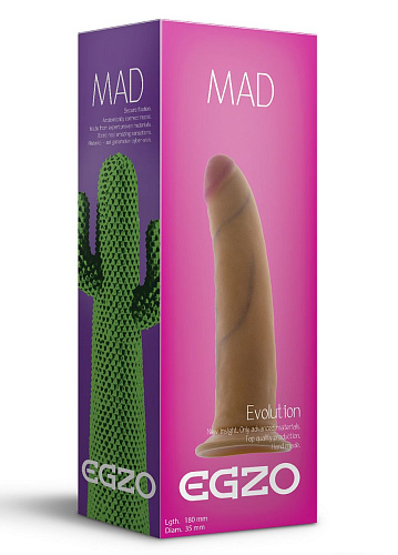 Телесный фаллоимитатор без мошонки EGZO Mad Cactus D001