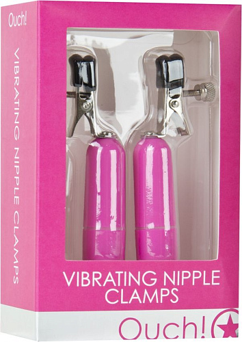 Розовые клипсы на соски с вибрацией Shots Media BV OU039PNK