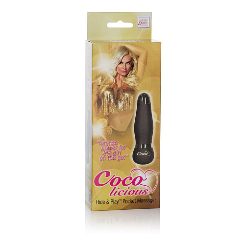 Чёрный мини-вибромассажёр California Exotic Novelties Coco Licious Hide Play Pocket Massagers SE-2932-05-3 (9 см)
