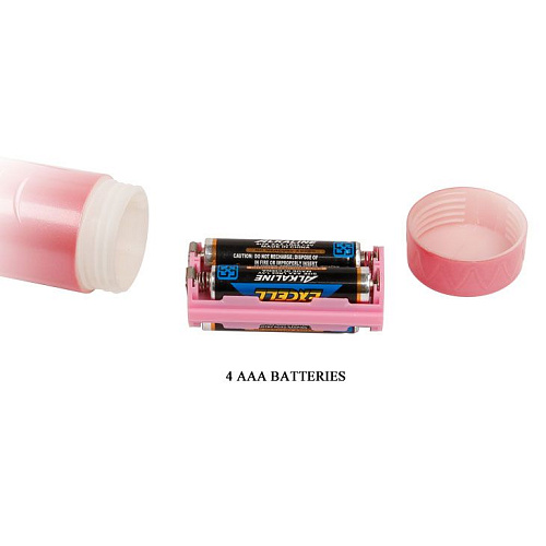 Розовый страпон-ротатор со стимуляцией клитора Baile BW-022038-0101 (18 см)