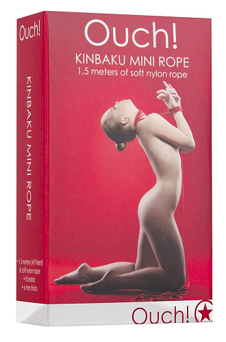 Красная верёвка для бондажа Shots Media BV Kinbaku Mini OU073RED
