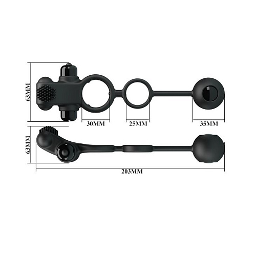 Чёрное эрекционное виброкольцо Baile Vibrating Penis Sleeve IV BI-210211