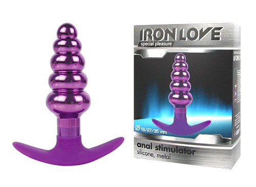 Фиолетовая анальная втулка в виде ёлочки Bior toys IL-28014-VLT (10,9 см)