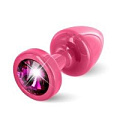 Розовая пробка с малиновым кристаллом DIOGOL ANNI round Pink T1 Fuschia 9020060082 (6 см)