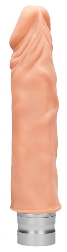 Телесный реалистичный вибратор Shots Media BV Vibrating Dildo REA087FLE (21,5 см)