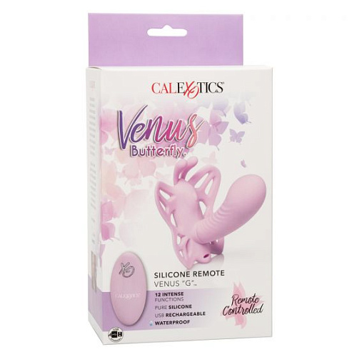 Нежно-розовая вибробабочка с пультом ДУ California Exotic Novelties Silicone Remote Venus SE-0583-05-3