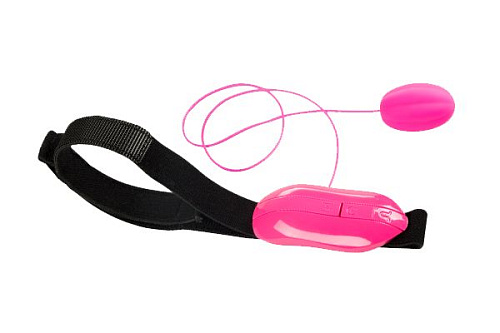 Розовое виброяйцо с пультом управления и фиксацией Adrien Lastic Play Ball 40681