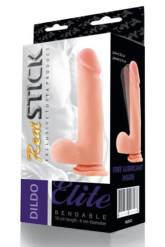 Гнущийся телесный фаллоимитатор на присоске ToyFa 982021 (18 см)