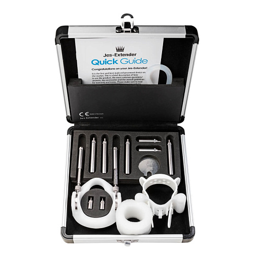 Серебристое устройство для увеличения пениса Jes Extender Male Edge Basic 106