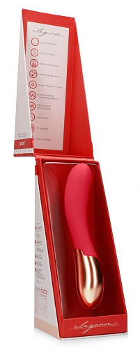 Красный вибратор с функцией нагрева Shots Media BV Posh ELE001RED (20 см)