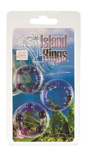Набор из трех фиолетовых колец разного размера California Exotic Novelties Island Rings  SE-1429-14-2