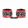 Красно-чёрные наручи на пряжке c меховой подкладкой БДСМ арсенал 51011ars