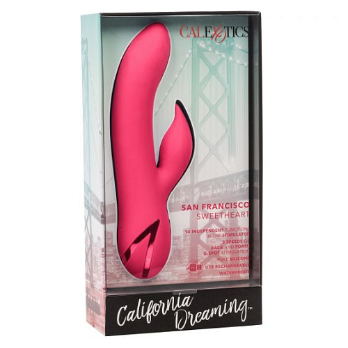 Коралловый вибратор с функцией движения пальчика California Exotic Novelties San Francisco Sweetheart SE-4350-10-3