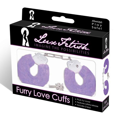 Фиолетовые меховые наручники Lux Fetish CUFFS-06PUR