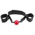 Кляп-наручники с красным шариком Pipedream Breathable Ball Gag Restraint PD3935-00