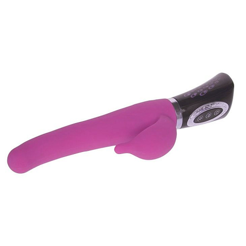 Прямой розовый вибратор со стимулятором клитора Baile BW-053002-0101 (24,5 см)