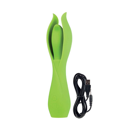 Большой зелёный вибратор с лепестками Jopen Lust by JOPEN L6 JO-4721-05-3