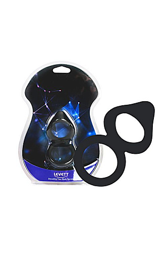 Двойное эрекционное кольцо на пенис чёрного цвета Levett Levett Victor 15031